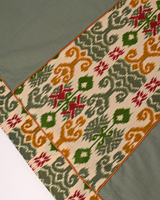 Sage Green Rida With Batik Material Smart Pattern