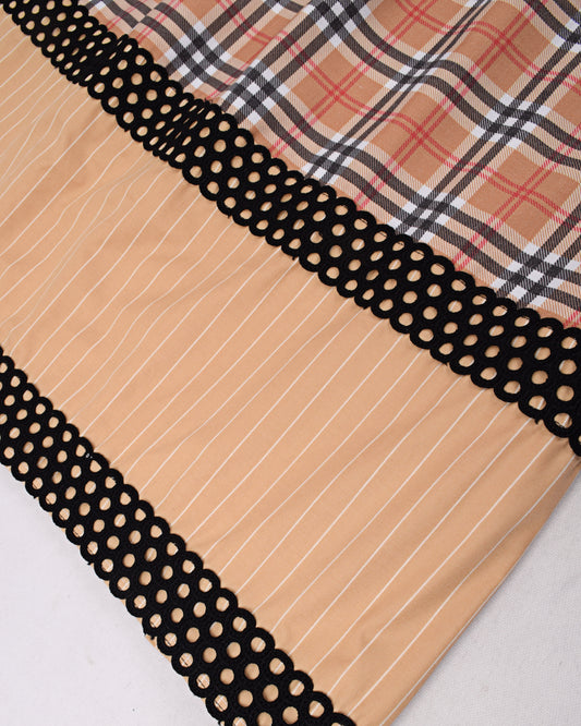 Light Brown Rida With Smart Checks Panel & Block Pattern