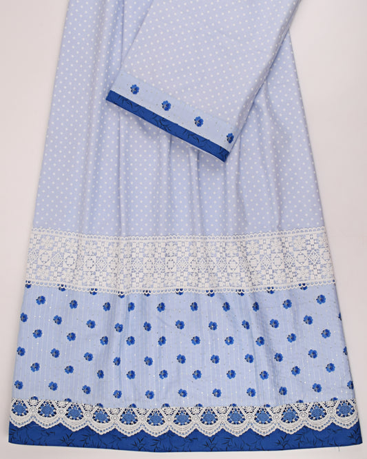 Light Blue White Dots Rida With Smart Sequence Printed Panel