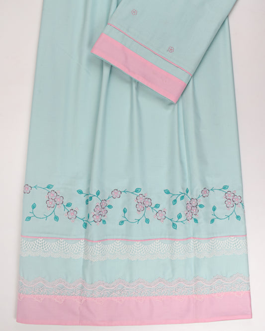 Light Green Rida With Smart Panel & Embroidery Work