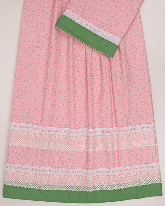 Baby Pink Printed Belaboo Rida With Smart Lace