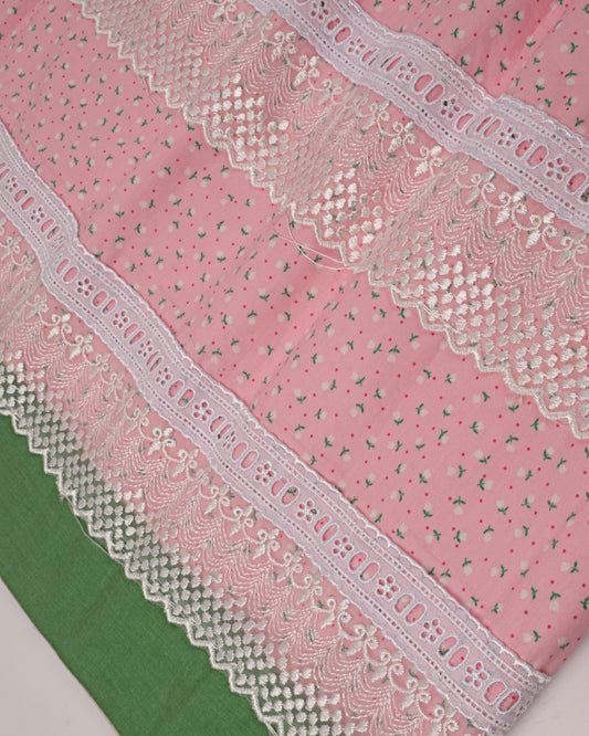 Baby Pink Printed Belaboo Rida With Smart Lace