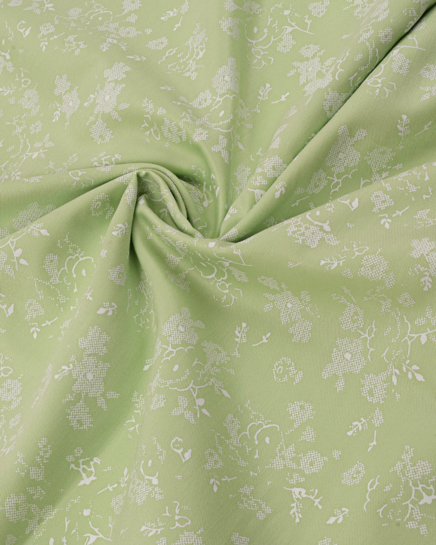 Green Self Print Rida With Smart Floral Work & Panel