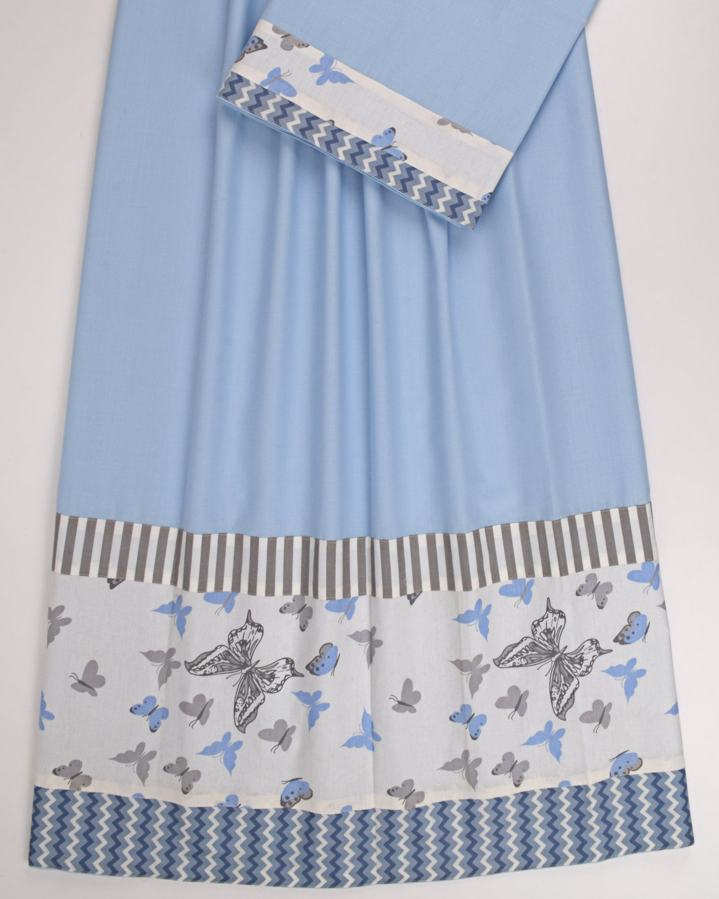 Light Blue Rida With Butterfly & Chevron Panel