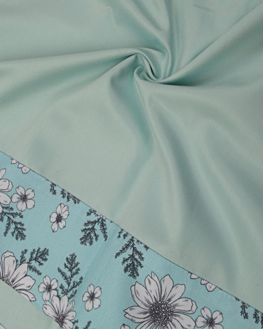 Mint Rida With Smart Floral Printed Panel