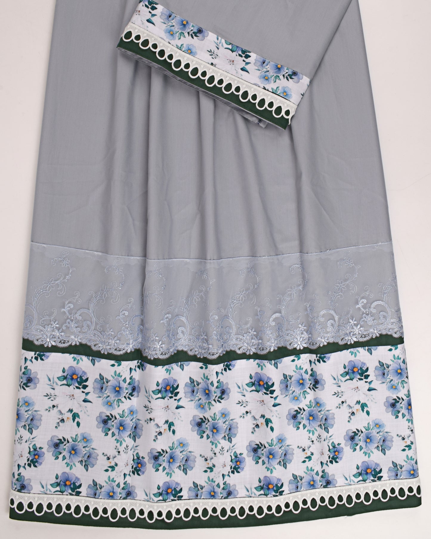 Light Grey Rida With Smart Printed Panel & Smart Lace