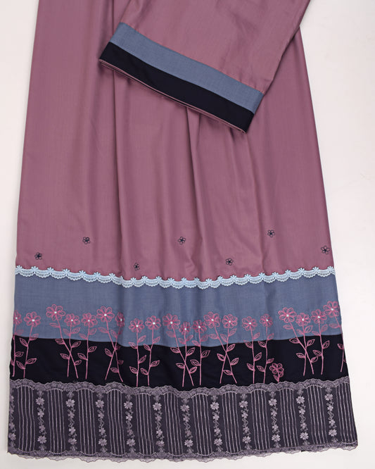 Grape Purple Rida With Smart Panel & Smart Floral Embroidery