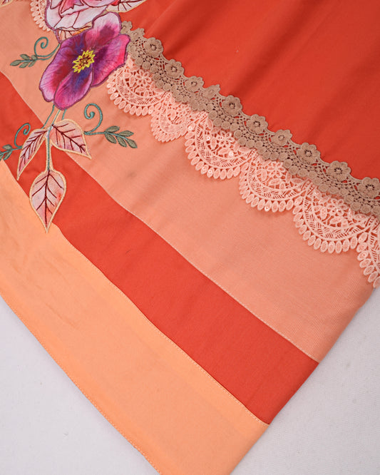 Orange Base Rida With Smart Panel & Floral Bunch