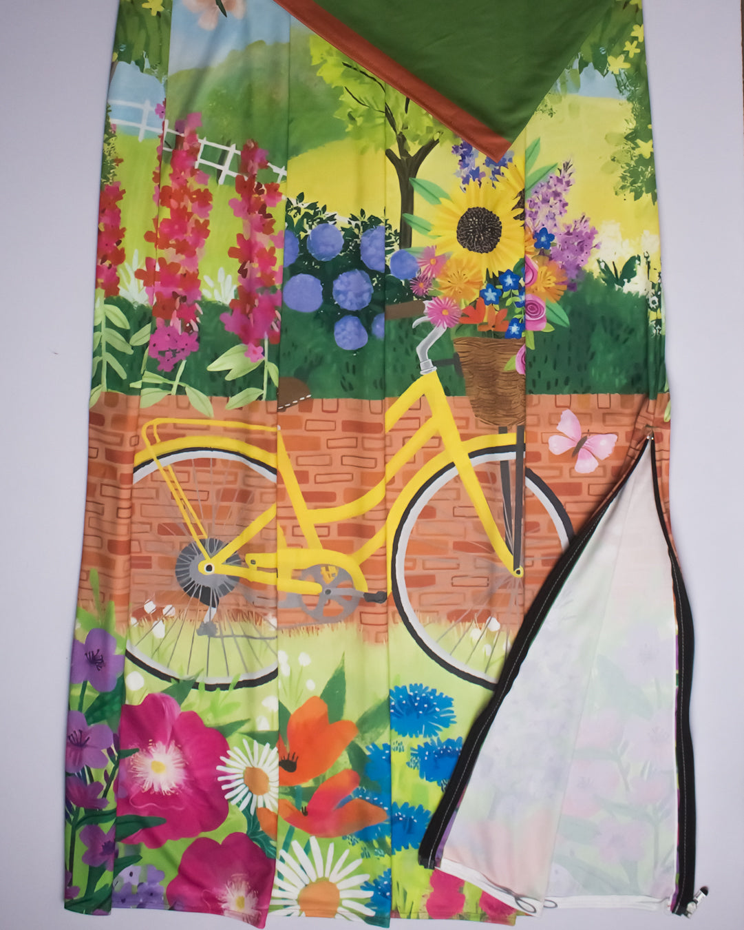 Colorful Printed Swim Wear With Bicycle & Floral Print