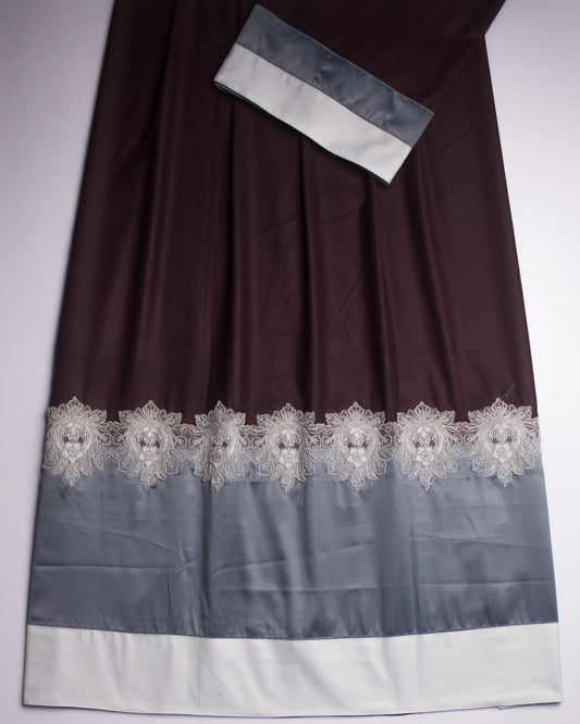 Dark Plum Rida With Smart Lace & Grey Panel