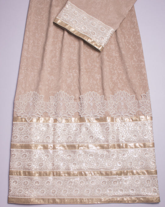 Golden Texture Rida With Heavy Lace Panel & Smart Lace