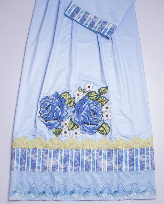 Light Blue Rida With Smart Panel Lace & Crochet Bunch