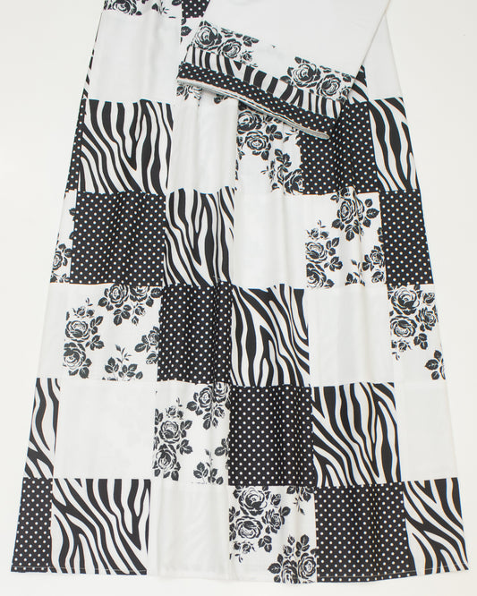 Black & White Rida With Fancy Block Pattern