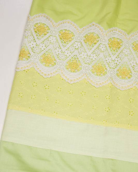 Lemon Green Rida With Smart Hakoba Panel & Smart Lace