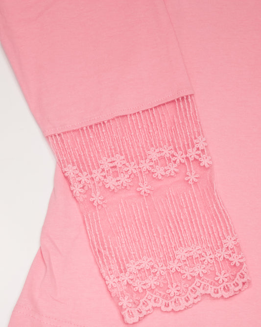 Al Vard Onion Pink T-Shirt With Net Sleeves