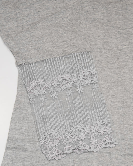 Al Vard Grey T-Shirt With Net Sleeves