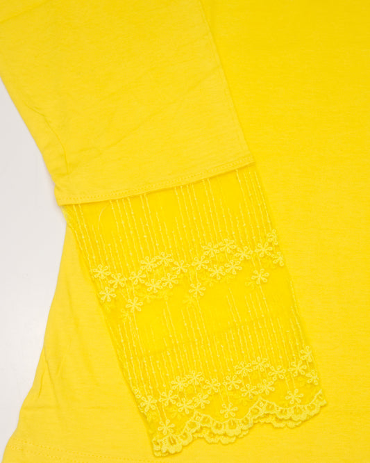 Al Vard Yellow T-Shirt With Net Sleeves