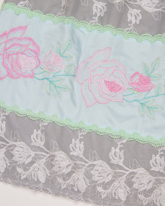 Light Grey With Smart Floral Lace & Embroidery Work Panel