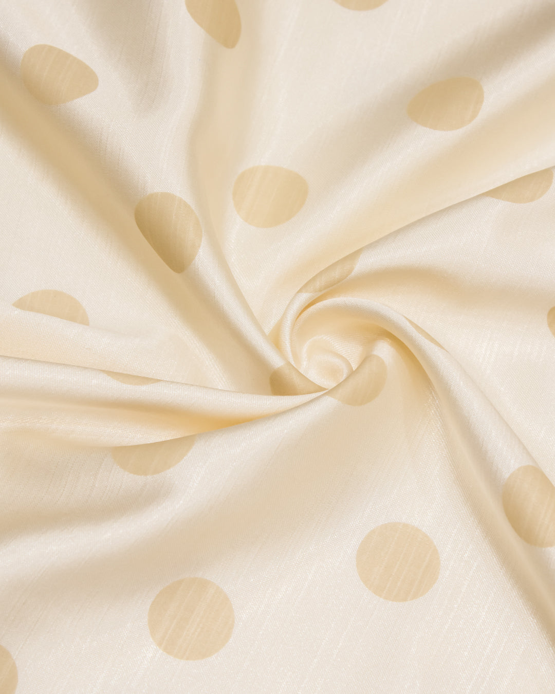 Cream Base Golden Dots Silky Rida With Smart Panel & Floral Work